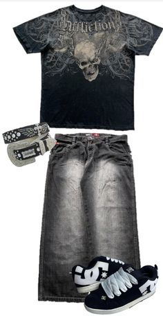 Affliction Outfits, Edgy Outfits Men, Emo Male Fashion, Edgy Outfits Grunge, Grunge Men, Dc Costumes, Skater Outfit