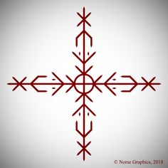 the cross is drawn in red on a white background