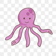 an octopus cartoon character with pink hair and eyes, on a transparent background png clipart