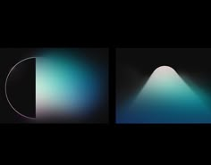 three different images with one light shining on the top and the other dark in the middle