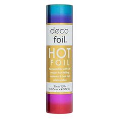 a tube of deodorant on a white background with the words hot foil