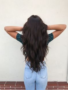 Darkest Brown Hair, Black Hair Haircuts, Long Haircut Ideas, Haircuts For Long Hair Straight, V Cut Hair, Long Haircut, Brown Hair Looks, Brown Hair Inspo