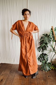 ~Rust Lotus dress~ ~ Made with luxury Bamboo- ~Uk size 6~14~ Lotus Dress, Bamboo Dress, Rust Dress, Style Expert, Dress Clothes For Women, Fit Inspo, Dress Making, Bacon, Lotus