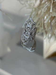 SIlver filigree ornament armenian ring Unique Open Band Sterling Silver Jewelry, Sterling Silver Open Ring In White Gold, White Gold Sterling Silver Open Ring, Nickel Free Silver Open Band Jewelry, Silver Sterling Filigree Ring With Intricate Design, Silver Hand Cast Open Ring, Handmade White Gold Open Band Jewelry, Nickel-free Silver Open Band Jewelry, Hand Cast Silver Open Ring