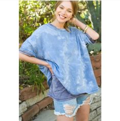 New With Tags Tie Dye Mineral Wash Oversized Fit Short Sleeve Tee Shirt Color Is Denim Blue This Tee Would Be Perfect Paired With Your Favorite Jean Shorts Or Grab A Chic Pair From My Closet! 5 Star/Top Rated Seller Fast Shipper Bundle To Save Posh Ambassador Ll Make Me An Offer! (Reasonable Offers Accepted Or Countered If To Low ) Any Questions? Ask Me! Lt2 Oversized Blue T-shirt For Everyday, Trendy Blue Denim T-shirt, Blue Washed T-shirt For Spring, Denim Blue Cotton Top With Frayed Hem, Medium Wash Cotton Top With Frayed Hem, Oversized Washed Blue Denim Top For Spring, Trendy Short Sleeve Blue Denim Top, Washed Blue Denim Tops For Day Out, Oversized Washed Denim Top For Summer