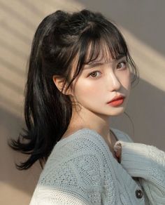 Ulzzang Hair, High Ponytails, Hair Reference, Grunge Hair, Aesthetic Hair, Korean Makeup, Ponytail Hairstyles