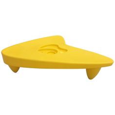 a yellow plastic surfboard shaped like a boat