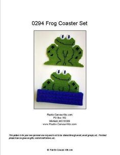 the frog coaster set is shown in green and blue