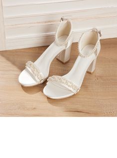 JJ's House Pearl Women's Block Heel Wedding Party Cocktail Summer Ankle Strap Sandals Wedding Sandals Bridal Shoes Elegant Satin Buckle Open Toe Wedding Shoes. #JJ's House #Pearl #Women's #BlockHeel #Wedding #Party #Cocktail #Summer #AnkleStrapSandals #WeddingSandals #BridalShoes #Elegant #Satin #Buckle #OpenToe #WeddingShoes Elegant Wedding Shoes Brides Jj'shouse, Elegant Open Toe Bridal Accessories For Summer, Elegant Summer Bridal Accessories With Open Toe, Wedding Sandals With 4-inch Heel And Single Toe Strap, Classic Wedding Sandals With 4-inch Heel, Spring Wedding Shoes With 4-inch Heel Open Toe, Bridal Shoes Pearl, White Open Heel Wedding Shoes With 4-inch Heel, Cocktail Shoes