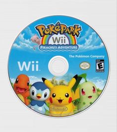 pokemon wii game disc with the pikachu's adventure logo and other characters