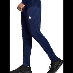 New Without Tags, In Perfect Condition... Navy Blue Adidas Track Pants. Adidas Jogging Bottoms With Pockets, Adidas Blue Sweatpants For Jogging, Adidas Blue Jogging Bottoms, Adidas Blue Joggers For Sports, Blue Jogging Pants With Elastic Waistband, Blue Jogging Bottoms With Elastic Waistband, Adidas Jogging Pants With Pockets, Blue Stretch Jogging Bottoms, Blue Stretch Bottoms For Jogging