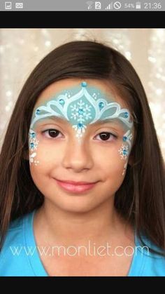 Elsa Frozen Face Painting, Elsa Makeup For Kids, Face Paint Frozen, Face Paint Disney, Face Painting Frozen, Face Paint Princess, Elsa Face Paint, Frozen Face Painting, Princess Face Paint