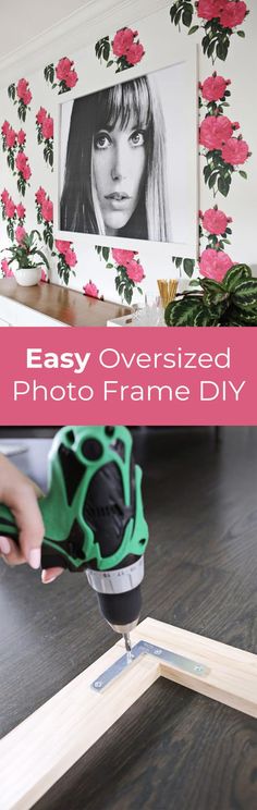 an easy diy photo frame with flowers on it