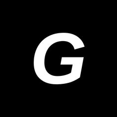 the letter g is shown in black and white