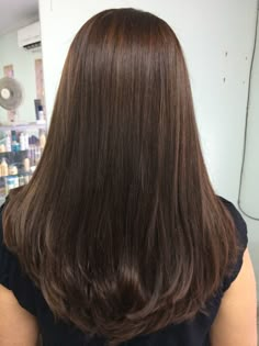 Love the color and length Medium Length Haircut U Shape, U Shaped Haircut With Layers Medium, U Haircut For Medium Hair, U Cut Hairstyle Medium, Haircuts For Medium Length Hair Straight, Straight Hair Perm, Balayage Brunette Short, U Cut Hairstyle, Brunette Short