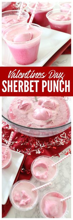 valentine's day sherbet punch recipe with pink jello and marshmallows