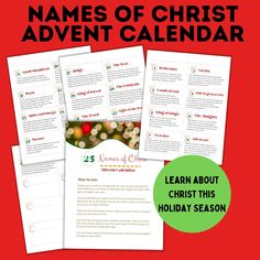 the names of christ's advent calendar for christmas