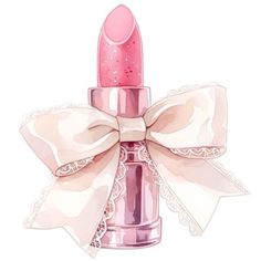 a pink lipstick with a bow on it