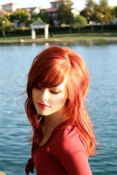 Well, my hair is nearly this color (out of a bottle) but doesn't look quite right. Ah well. Still love the red! Shades Of Red Hair, 2015 Hairstyles, Emo Hair, Auburn Hair