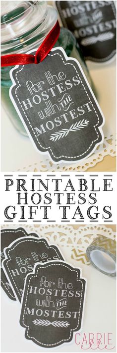 printable hostess gift tags are perfect for the guests to use on their menus