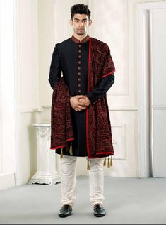 Unique Mens Wedding Suits, Black Sherwani, Mens Wedding Suits, Mens Sherwani