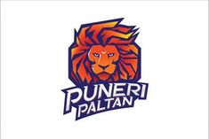 a lion head with the word puneri paltan on it's chest and an orange