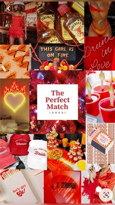 the perfect match collage with red and orange colors