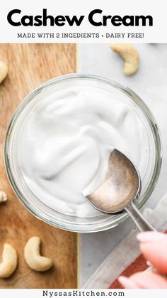 cashew cream made with 2 ingredients - dairy free