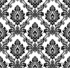 a black and white damask wallpaper pattern