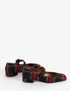 Low Mary Jane Tartan Shoe - Black/Red Tartan Shoes, Penelope Chilvers, Short Heels, Mary Jane Heels, Late Summer, Low Heels, Mary Janes, Wardrobe Staples, Effortless Style