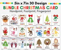 christmas cards with handprints and finger prints