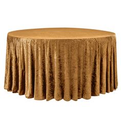 a round gold tablecloth on a white background