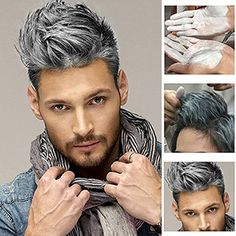 Professional Hair Dye, Mens Pomade, Breaking Hair, Men's Hairstyle, Hair Due, Temporary Hair Color