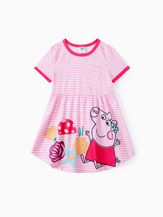 * Soft and comfy
* Include: 1* Dress
* Material: 95% polyester, 5% spandex
* Imported
* Officially Licensed Hasbro Peppa Pig Merchandise Toddler Girl Summer, Pattern Dress, Matching Family Outfits, Summer Fruit, Family Outfits, Peppa Pig, Dress Material, Toddler Dress, Toddler Outfits