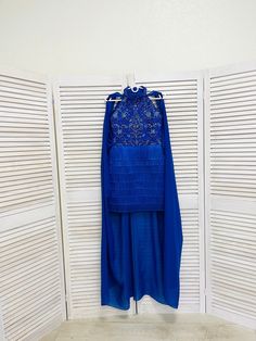 Royal blue fringes pageant fun fashion outfit with chiffon cape and lace dress/ Girls teens custom pageant rhinestones runway outfit This beautiful dress is made out of high quality satin, lace, chiffon and fringes. The outfit has viscose lining and zipper back. It comes in cocktail lenght. It is easy to care and comfortable to wear. The lace is decorated with rhinestones. They shine very bright on stage. The dress is perfect for fun fashion competition and other pageant events. It is absolutely Fitted Cape Gown For Party, Blue Gown With Cape Sleeves For Party, Fitted Blue Dress With Beaded Fringe, Blue Cape Dress For Party, Party Dresses With Cape Sleeves For Prom Season, Elegant Blue Dress With Beaded Fringe, Party Gown With Ruffles And Cape Sleeves, Blue Sequined Pageant Dress For Party, Blue Party Sets With Cape Sleeves