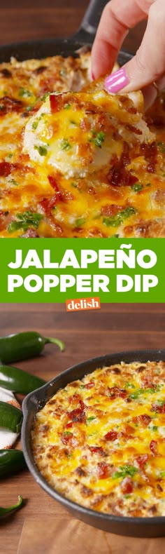 Best Jalapeño Popper Dip - How to Make Jalapeño Popper Dip Jalapeno Popper Dip Recipe, Bacon Jalapeno Poppers, Popper Dip, Cheesecake Dip, Super Bowl Party