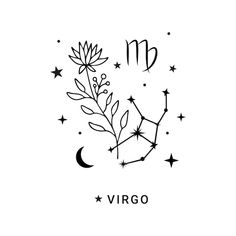 the zodiac sign virgo is surrounded by stars