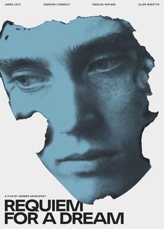 a movie poster for the film requiem for a dream with a man's face