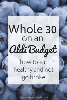 blueberries with the words whole 30 on an ad budget how to eat healthy and not go broke