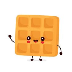 a waffle with two eyes and arms