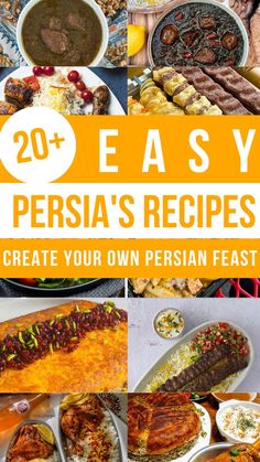 the cover of 20 easy persia's recipes to create your own persian feast