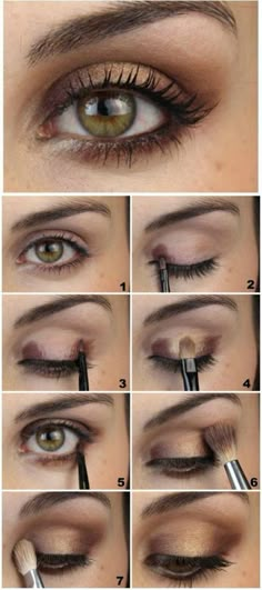 Doe Eyes Make Up, Nude Smokey Eye, Eye Makeup Glitter, Make Up Mata, Makeup History, Lip Tips, Mekap Mata, Hazel Eye Makeup