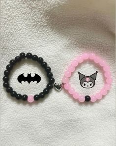 Cheap Heart-shaped Beaded Bracelets For Best Friend, Matching Bsf Bead Bracelets, My Melody And Kuromi Matching Bracelets, Kuromi Matching Bracelets, Kawaii Beaded Bracelets For Gift, Diy Couple Bracelets, Pulseras Kandi, Diy Air Dry Clay, Brownies Recipe Easy