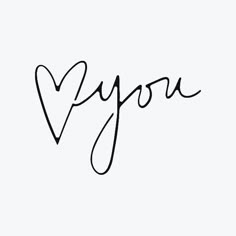 the word yyo written in cursive writing with a heart on top of it