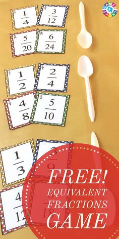 the free printable fractions game is perfect for kids to practice numbers and counting