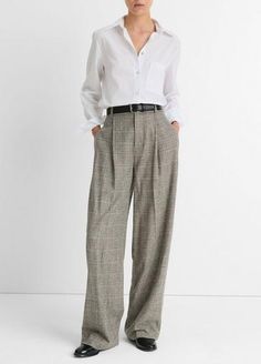 Buy Plaid Italian Wool-Blend High-Rise Trouser for USD 495.00 | Vince Chic Plaid Wide Leg Pants, Classic Plaid Business Casual Pants, Classic Plaid Pants For Business Casual, Classic Full-length Pleated Wide Leg Pants, Elegant Plaid Pants For Business, Plaid Wide Leg Formal Pants, Classic Plaid Bottoms For Business Casual, Formal Plaid Wide Leg Pants, Plaid Wide Leg Pants For Formal Occasions