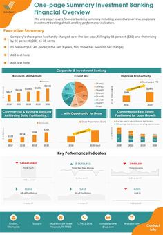 an info sheet with graphs and numbers on the bottom, including information about financial investment