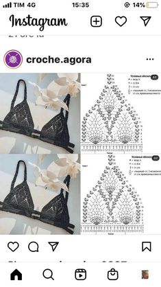 Crochet Bra Pattern, Modern Haken, Lidia Crochet Tricot, Crochet Top Outfit, Crochet Bra, Crochet Work, Haken Baby, Crochet Fashion Patterns