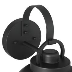 a black wall light with a circular handle