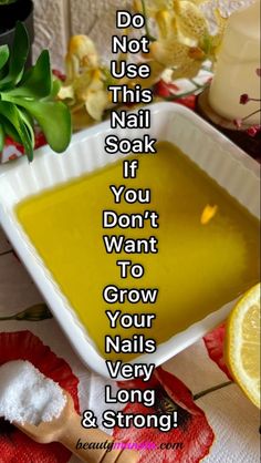 Nail Growth Diy, Strong Nails Diy, Grow Long Nails, Natural Nail Care, Nail Soak, Nail Care Tips, Nail Care Routine